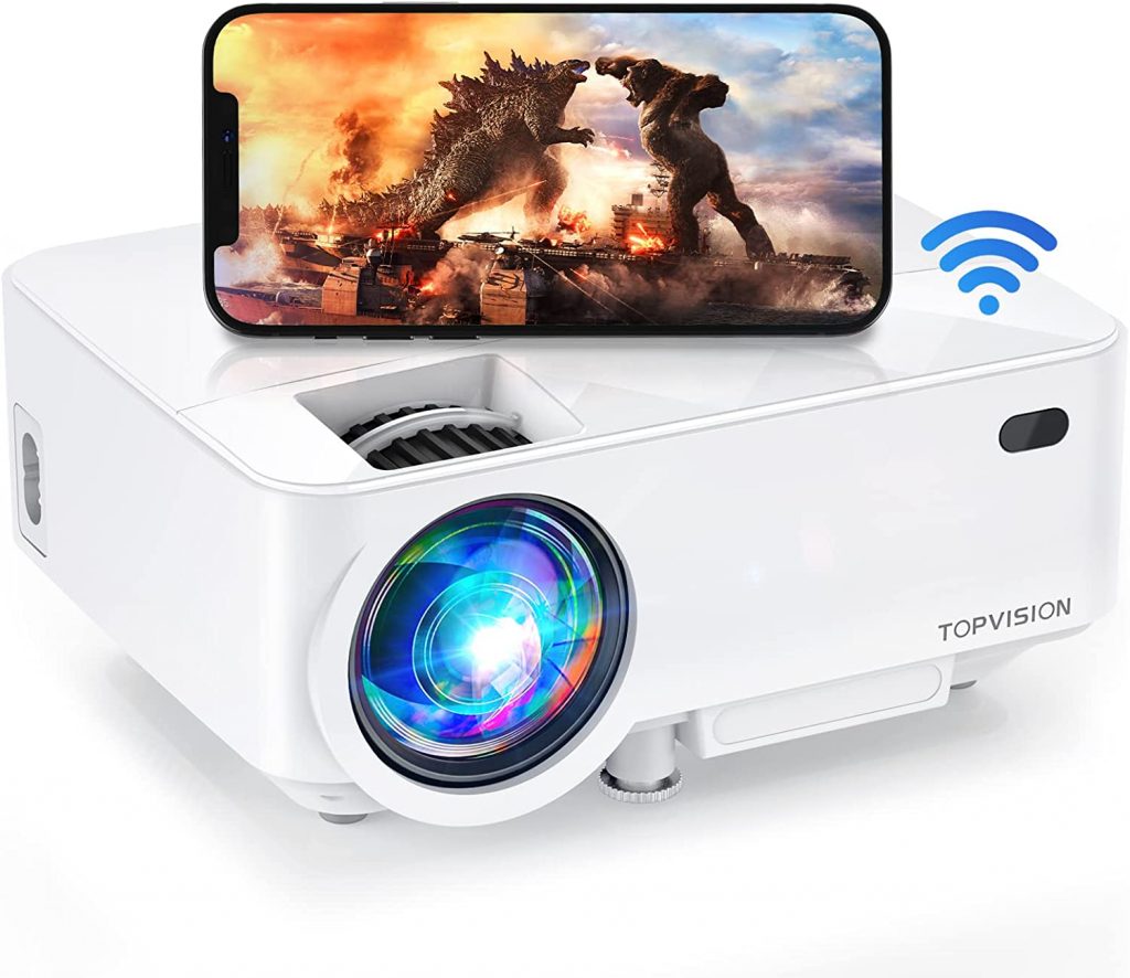 Presentation PPT 7000Lumen Full HD 1920x1080 Support 4K 200LCD Wireless Home CinemaProjector with Zoom Native 1080P LED Projector with Bluetooth WiFi Built-in Hi-Fi Speaker for Home Movie Outdoor